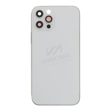 Middle Frame + Battery Door + Back Camera Lens and Bezel + Side Buttons + SIM Card Tray with Magnetism Ring+Speaker Anti-Dust Mesh+Mic Anti-Dust Mesh+Eject Pin for iPhone 12 Pro European Version White OEM