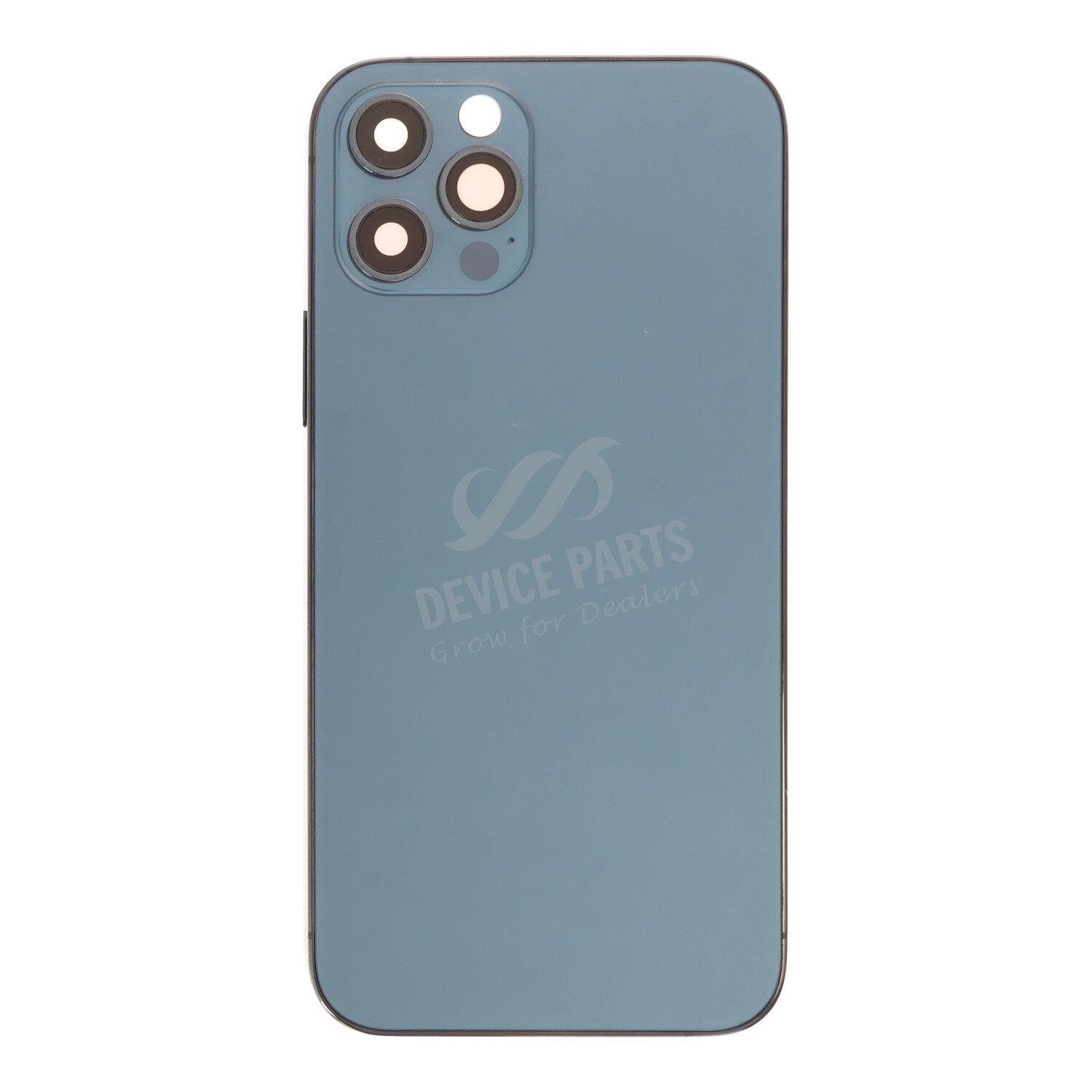 as071707_2312162919_1.jpg Middle Frame + Battery Door + Back Camera Lens and Bezel + Side Buttons + SIM Card Tray with Magnetism Ring+Speaker Anti-Dust Mesh+Mic Anti-Dust Mesh+Eject Pin for iPhone 12 Pro European Version Blue OEM - Image 1