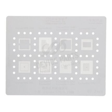 Amaoe EU:3 0.12MM CPU BGA Reballing Stencil Net for Samsung CPU Exynos 7885 RAM/9820/9610 RAM/990 RAM/7885 CPU/980/9610 CPU/990CPU