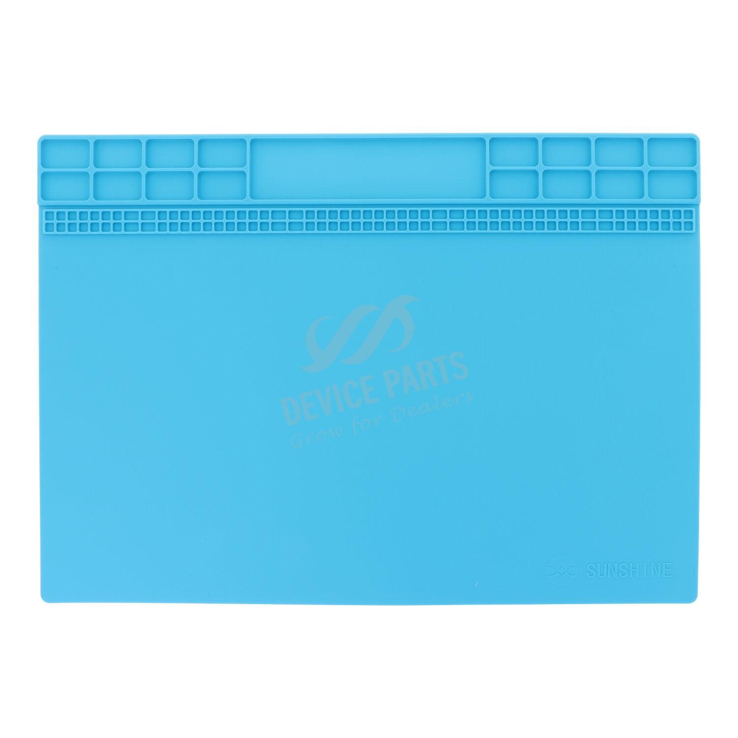 as085446_2503223103_1.jpg RELIFE SS-004A Heat Resistant BGA Work Pad Solder Rework Silicone Heat Gun Maintenance Platform Mat Blue - Image 1