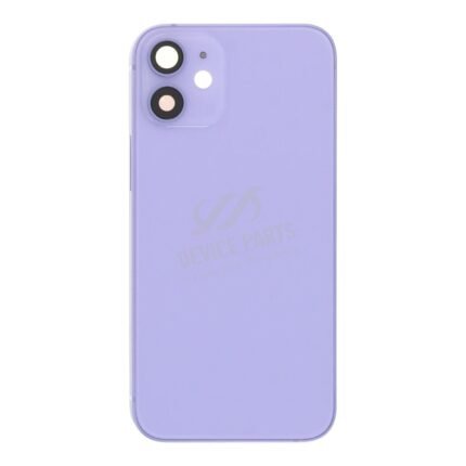 Middle Frame + Battery Door + Back Camera Lens and Bezel + Side Buttons + SIM Card Tray with Magnetism Ring+Speaker Anti-Dust Mesh+Mic Anti-Dust Mesh+Eject Pin for iPhone 12 Mini European Version Purple OEM