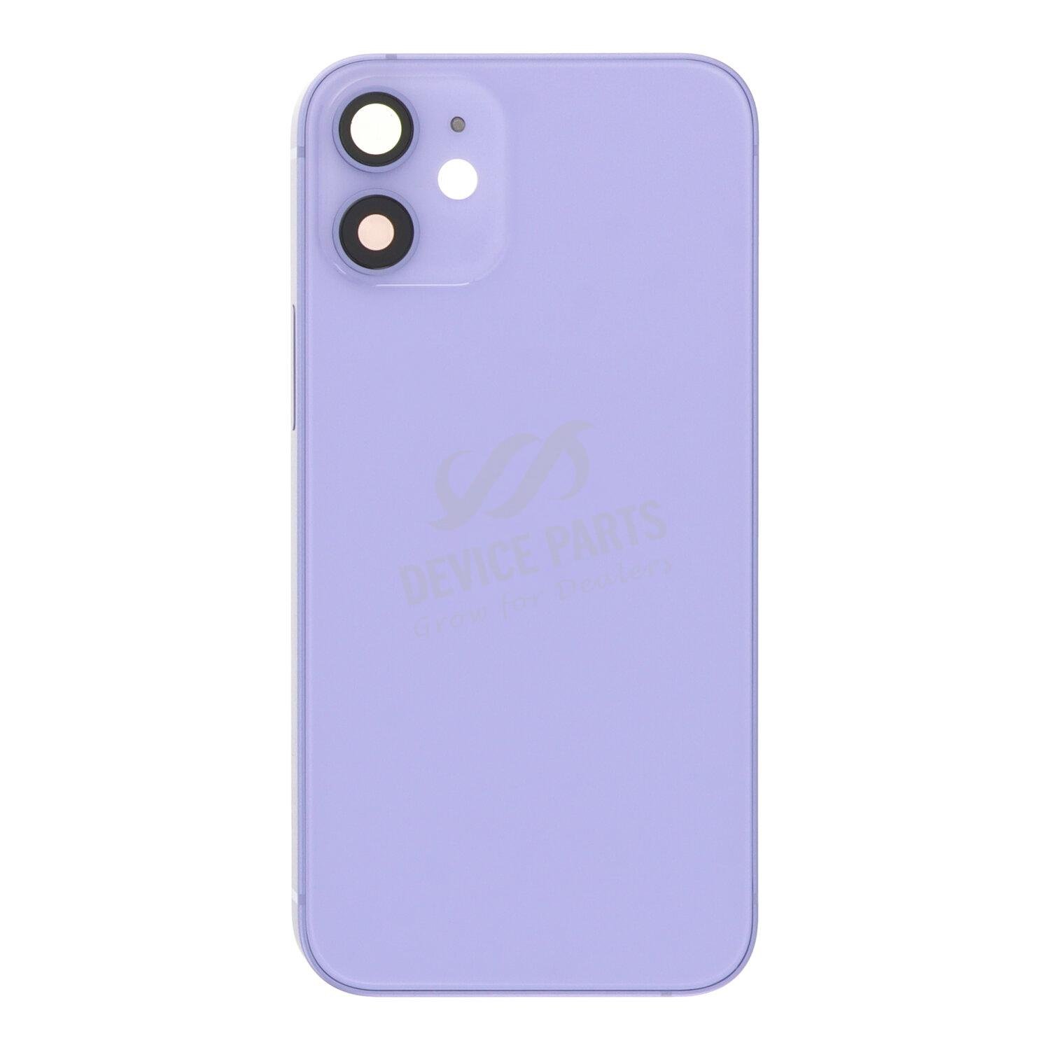 as089896_2402224058_1.jpg Middle Frame + Battery Door + Back Camera Lens and Bezel + Side Buttons + SIM Card Tray with Magnetism Ring+Speaker Anti-Dust Mesh+Mic Anti-Dust Mesh+Eject Pin for iPhone 12 Mini European Version Purple OEM - Image 1