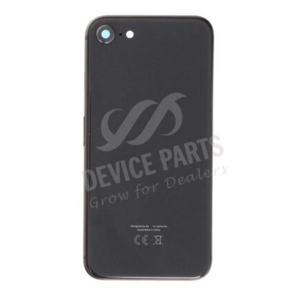 Middle Frame + Battery Door + Back Camera Lens and Bezel + Side Buttons + SIM Card Tray with Speaker Anti-Dust Mesh+Mic Anti-Dust Mesh+Eject Pin for iPhone 8 European Version Black HQ