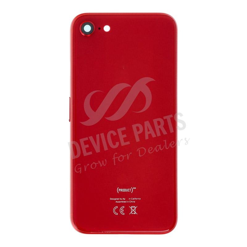 as091102_2207146616_1.jpg Middle Frame + Battery Door + Back Camera Lens and Bezel + Side Buttons + SIM Card Tray with Speaker Anti-Dust Mesh+Mic Anti-Dust Mesh+Eject Pin for iPhone 8 European Version Red HQ - Image 1
