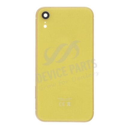 Middle Frame + Battery Door + Back Camera Lens and Bezel + Side Buttons + SIM Card Tray with Speaker Anti-Dust Mesh+Mic Anti-Dust Mesh+Eject Pin for iPhone XR European Version Yellow HQ