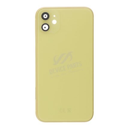 Middle Frame + Battery Door + Back Camera Lens and Bezel + Side Buttons + SIM Card Tray with Speaker Anti-Dust Mesh+Mic Anti-Dust Mesh+Eject Pin for iPhone 11 European Version Yellow HQ