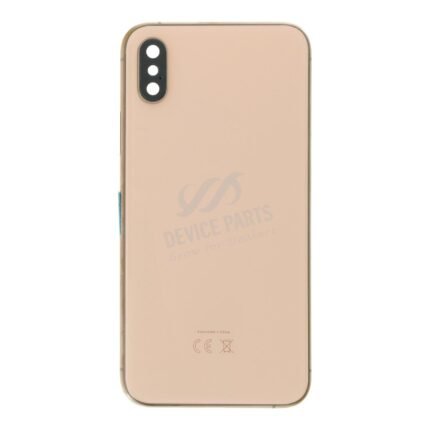 Middle Frame + Battery Door + Back Camera Lens and Bezel + Side Buttons + SIM Card Tray with Speaker Anti-Dust Mesh+Mic Anti-Dust Mesh+Eject Pin for iPhone XS European Version Gold HQ