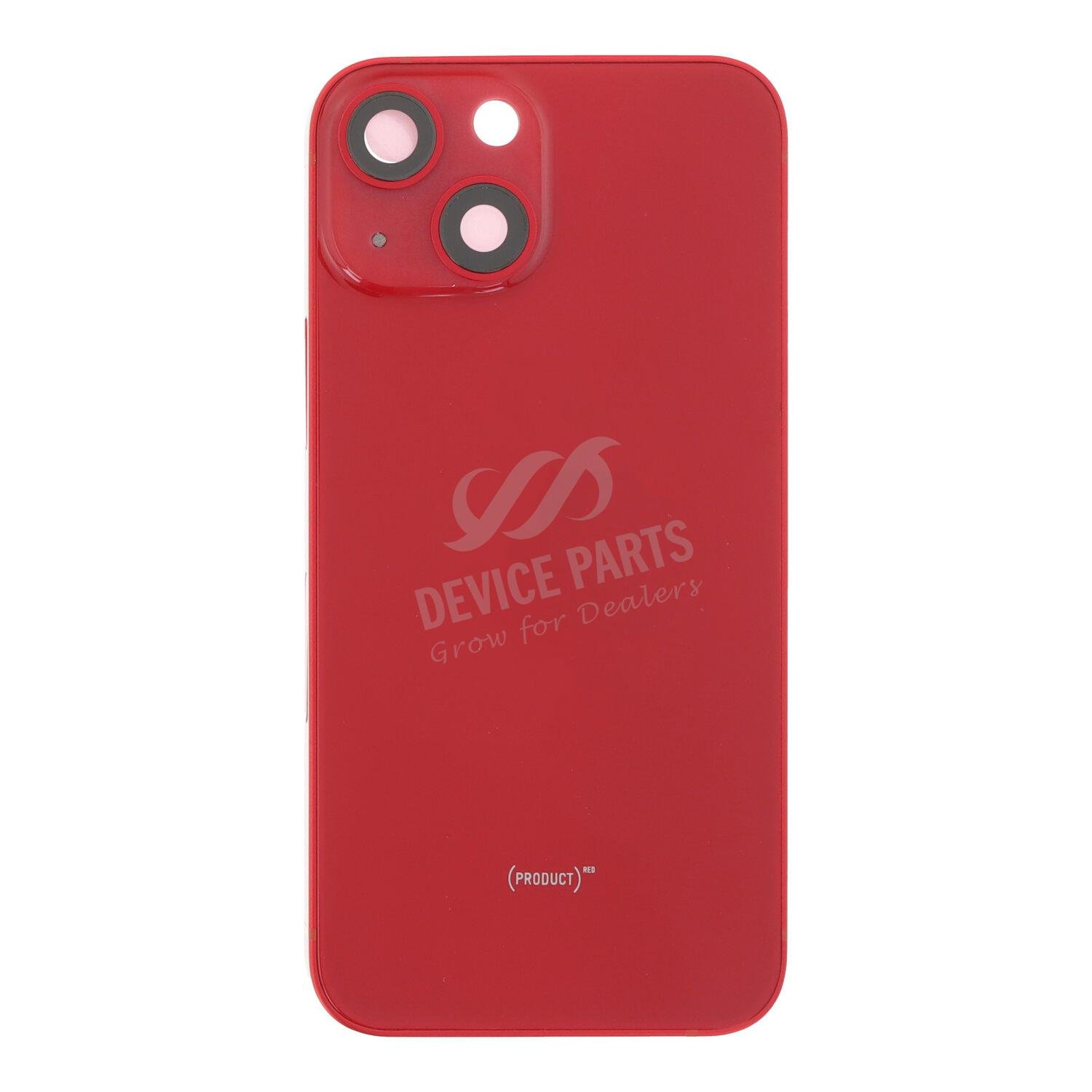 as093926_2406252621_1.jpg Middle Frame + Battery Door + Back Camera Lens and Bezel + Side Buttons + SIM Card Tray with Magnetism Ring+Speaker Anti-Dust Mesh+Mic Anti-Dust Mesh+Eject Pin for iPhone 13 Mini 5.4" USA Version Red OEM - Image 1