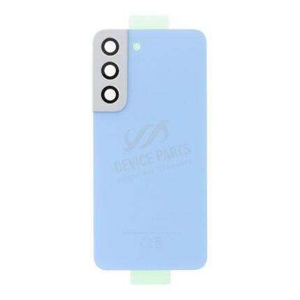 Battery Door + Battery Door Adhesive + Back Camera Lens and Bezel for Samsung Galaxy S22 5G Blue OEM