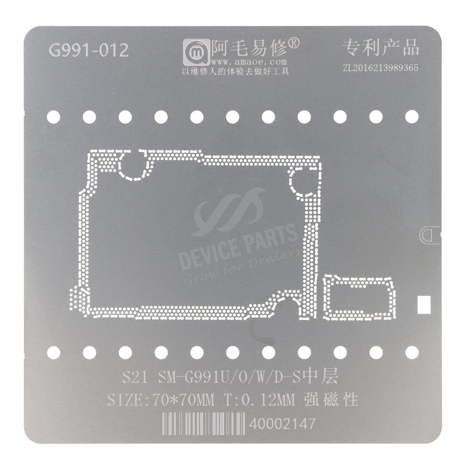 as098253_2408039123_1.jpg Amaoe 0.12MM Middle Layer BGA Reballing Stencil for Samsung Galaxy S21 G991U/G9910/G991W/G991D-S - Image 1