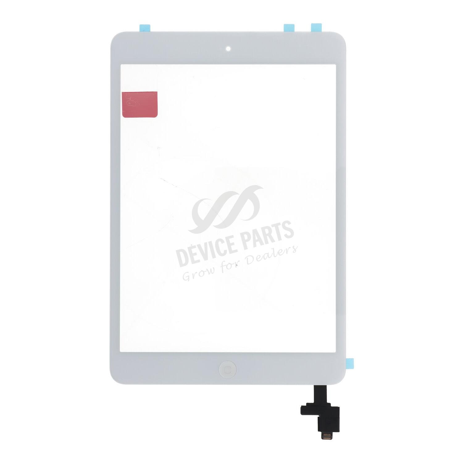 as109450_2209272743_1.jpg Touch Screen + Touch Screen Adhesive with Home Button Flex Cable for iPad Mini/Mini 2 White OEM - Image 1
