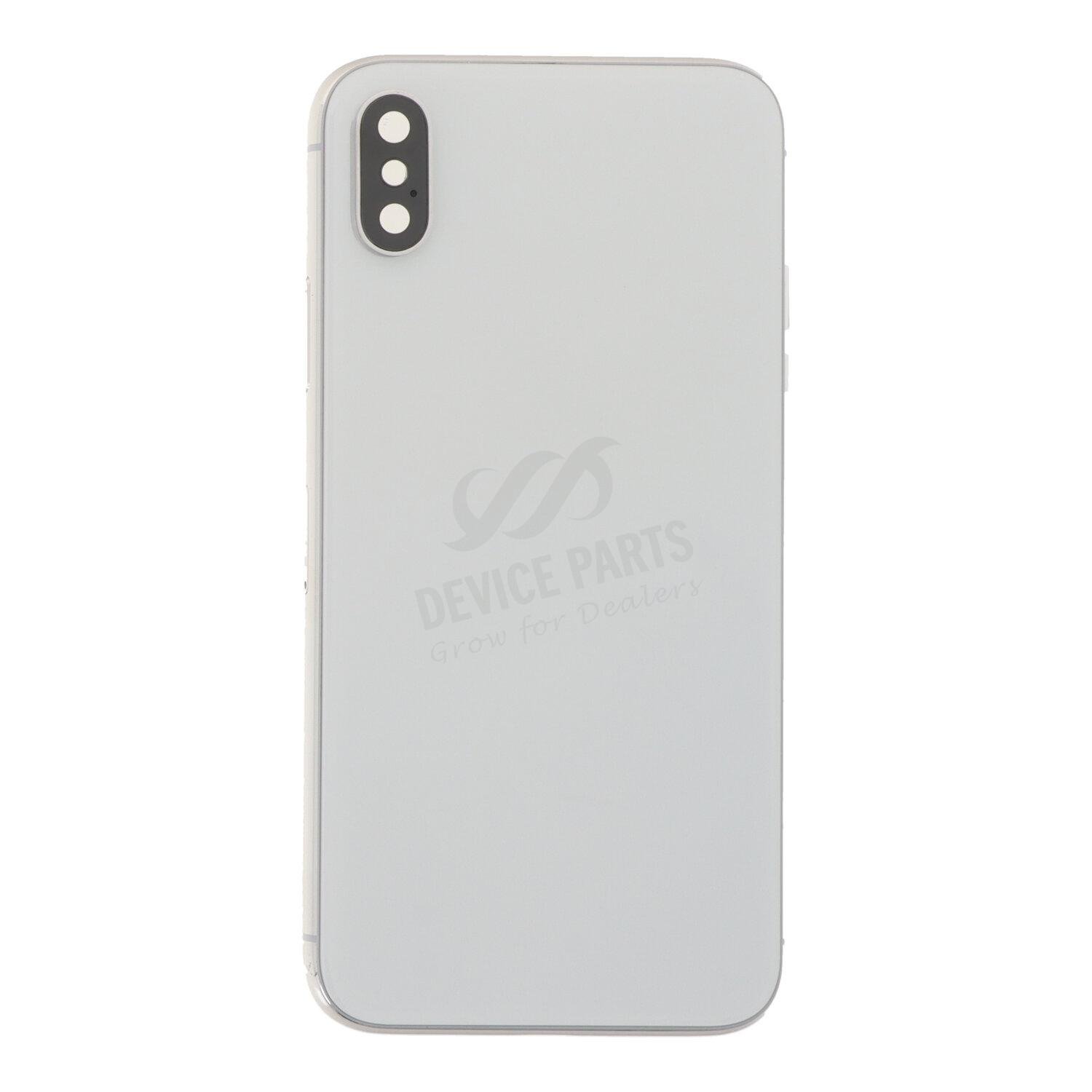 as111791_2504086730_1.jpg Middle Frame + Battery Door + Back Camera Lens and Bezel + Side Buttons + SIM Card Tray with Speaker Anti-Dust Mesh+Mic Anti-Dust Mesh+Eject Pin for iPhone X White without Logo OEM - Image 1