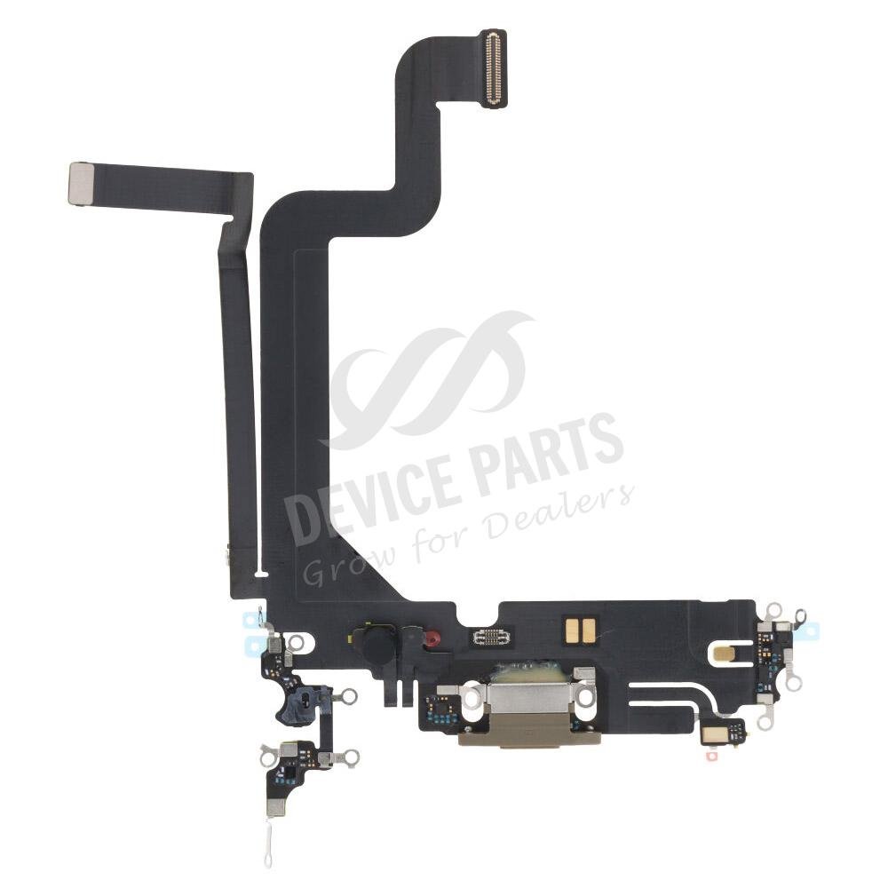 as114778_2210276340_1.jpg Charging Port Flex Cable for iPhone 14 Pro Max Gold Ori - Image 1