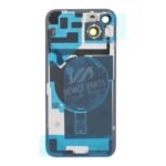 Battery Door + Back Camera Lens and Bezel with Bracket + Wireless Charger Chip + Magnetism Ring + Flash Light for iPhone 14 Plus White OEM - Image 2