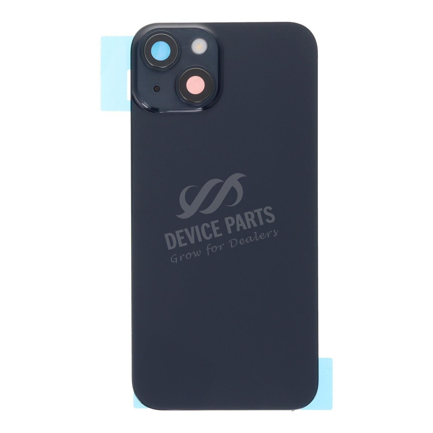 as125267_2305291306_1.jpg Battery Door + Back Camera Lens and Bezel with Magnetism Ring+Metal Plate+Wireless Charger Chip+Flash Light for iPhone 14 Black OEM - Image 1