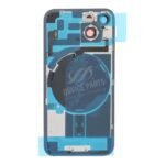 Battery Door + Back Camera Lens and Bezel with Magnetism Ring+Metal Plate+Wireless Charger Chip+Flash Light for iPhone 14 Black OEM - Image 2