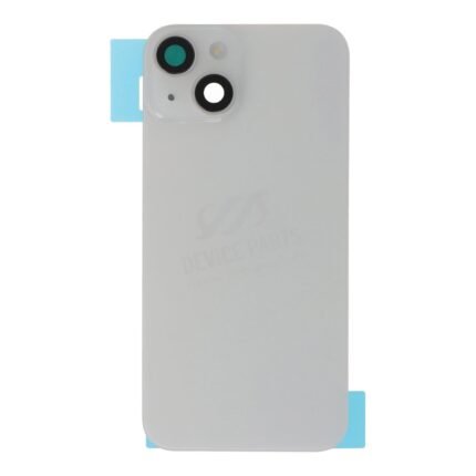 Battery Door + Back Camera Lens and Bezel with Magnetism Ring+Metal Plate+Wireless Charger Chip+Flash Light for iPhone 14 White OEM