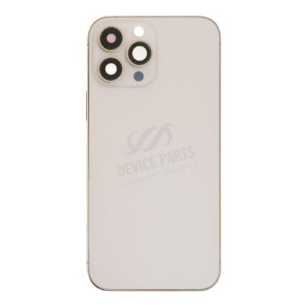 Middle Frame + Battery Door + Back Camera Lens and Bezel + Side Buttons + SIM Card Tray with Magnetism Ring+Speaker Anti-Dust Mesh+Mic Anti-Dust Mesh+Eject Pin for iPhone 13 Pro Max 6.7" European Version Gold HQ