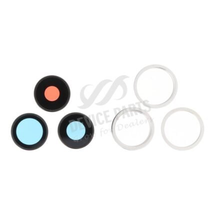 Back Camera Lens and Bezel for iPhone 13 Pro 6.1"/13 Pro Max 6.7" White HQ 3pcs in one set