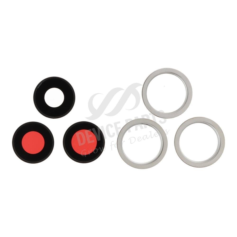 as130268_2309084654_1.jpg Back Camera Lens and Bezel for iPhone 12 Pro Max Silver HQ 3pcs in one set - Image 1