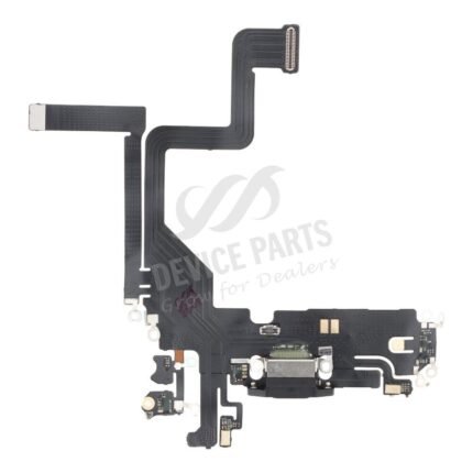 Charging Port Flex Cable for iPhone 14 Pro Black without Logo HQ