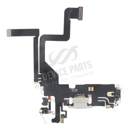 Charging Port Flex Cable for iPhone 14 Pro White without Logo HQ