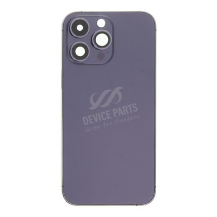 Middle Frame + Battery Door + Back Camera Lens and Bezel + Side Buttons + SIM Card Tray with Magnetism Ring+Speaker Anti-Dust Mesh+Mic Anti-Dust Mesh+Eject Pin for iPhone 14 Pro Max A2893/A2896/A2895/A2894 European Version Purple OEM