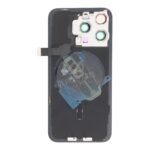 Battery Door + Back Camera Lens and Bezel with Magnetism Ring+Metal Plate+Wireless Charger Chip+Flash Light for iPhone 15 Pro Max Blue Titanium OEM - Image 2