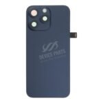 Battery Door + Back Camera Lens and Bezel with Magnetism Ring+Metal Plate+Wireless Charger Chip+Flash Light for iPhone 15 Pro Max Blue Titanium OEM