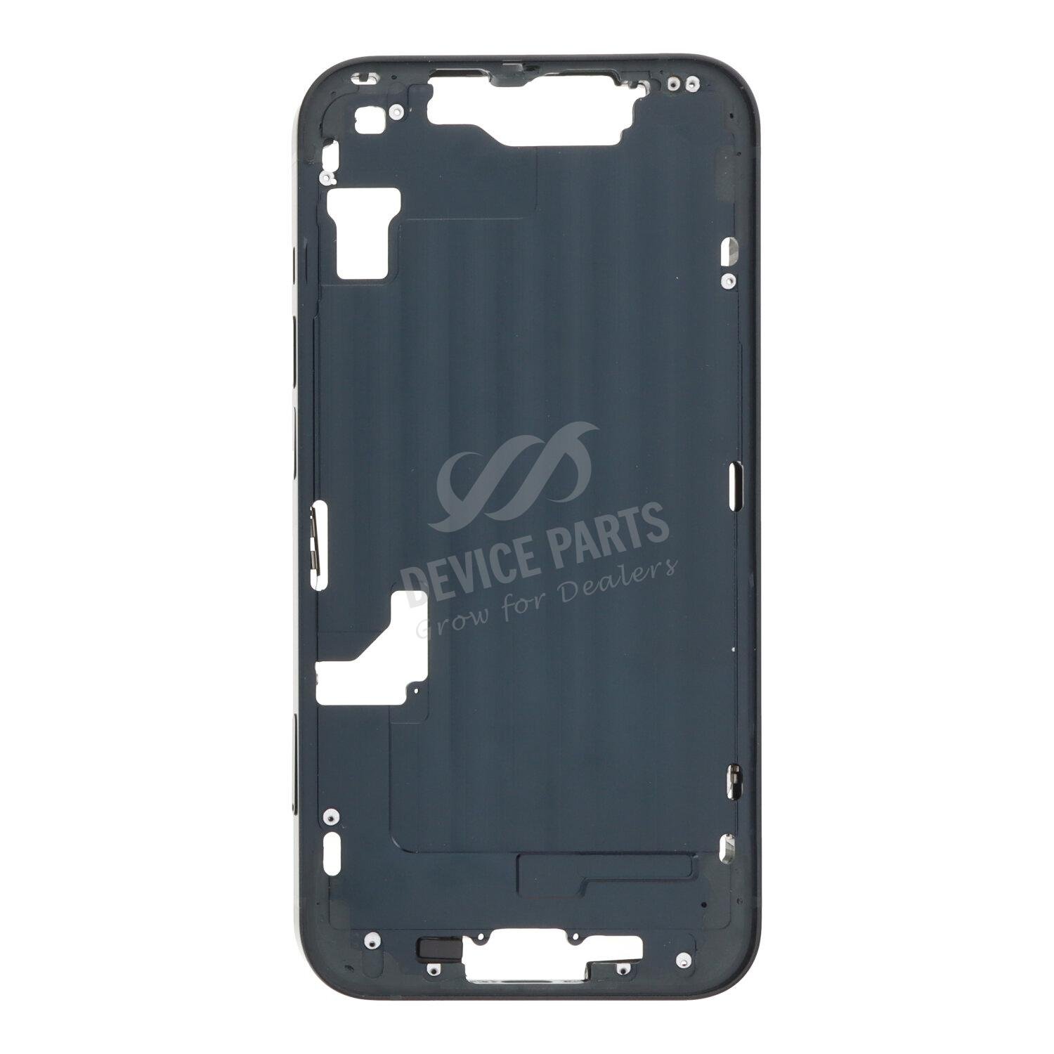 as135867_2312165880_1.jpg Middle Frame with Side Key+Side Rails+Card Tray+Speaker Anti-Dust Mesh for iPhone 14 European Version Midnight Black OEM - Image 1