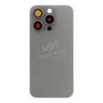 Battery Door + Back Camera Lens and Bezel with Magnetism Ring+Metal Plate for iPhone 15 Pro Natural Titanium OEM