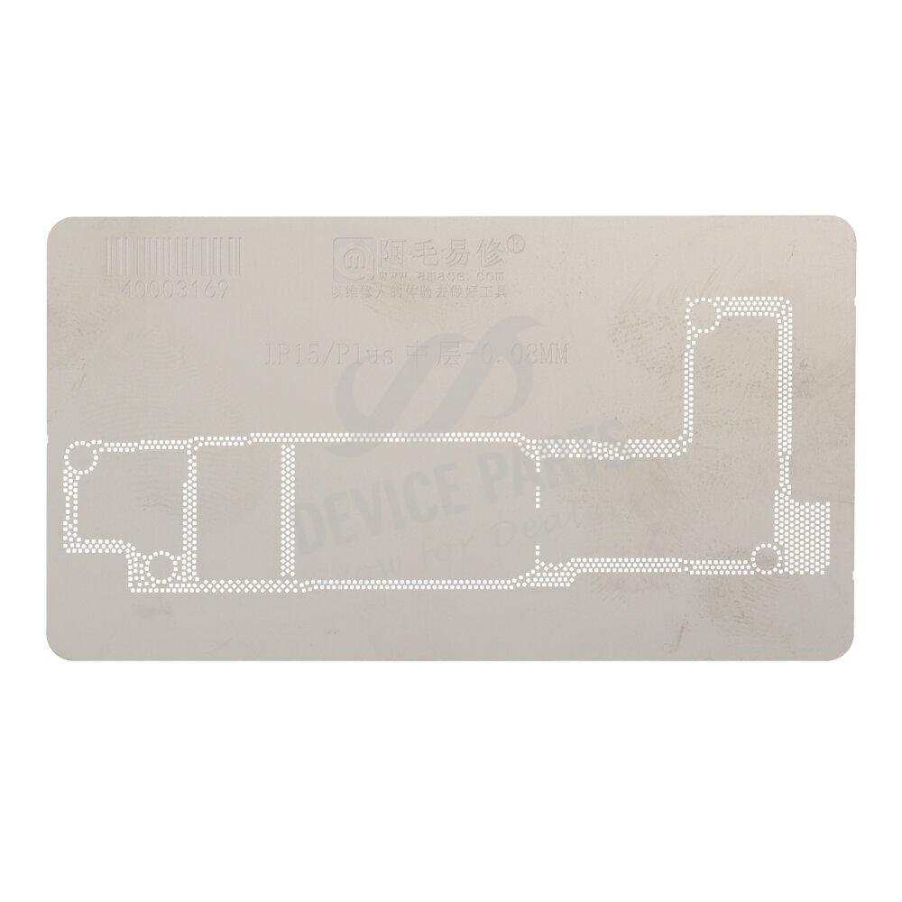 as143518_2408207978_1.jpg Amaoe 0.08MM Middle Layer BGA Reballing Stencil for iPhone 15/15Plus - Image 1