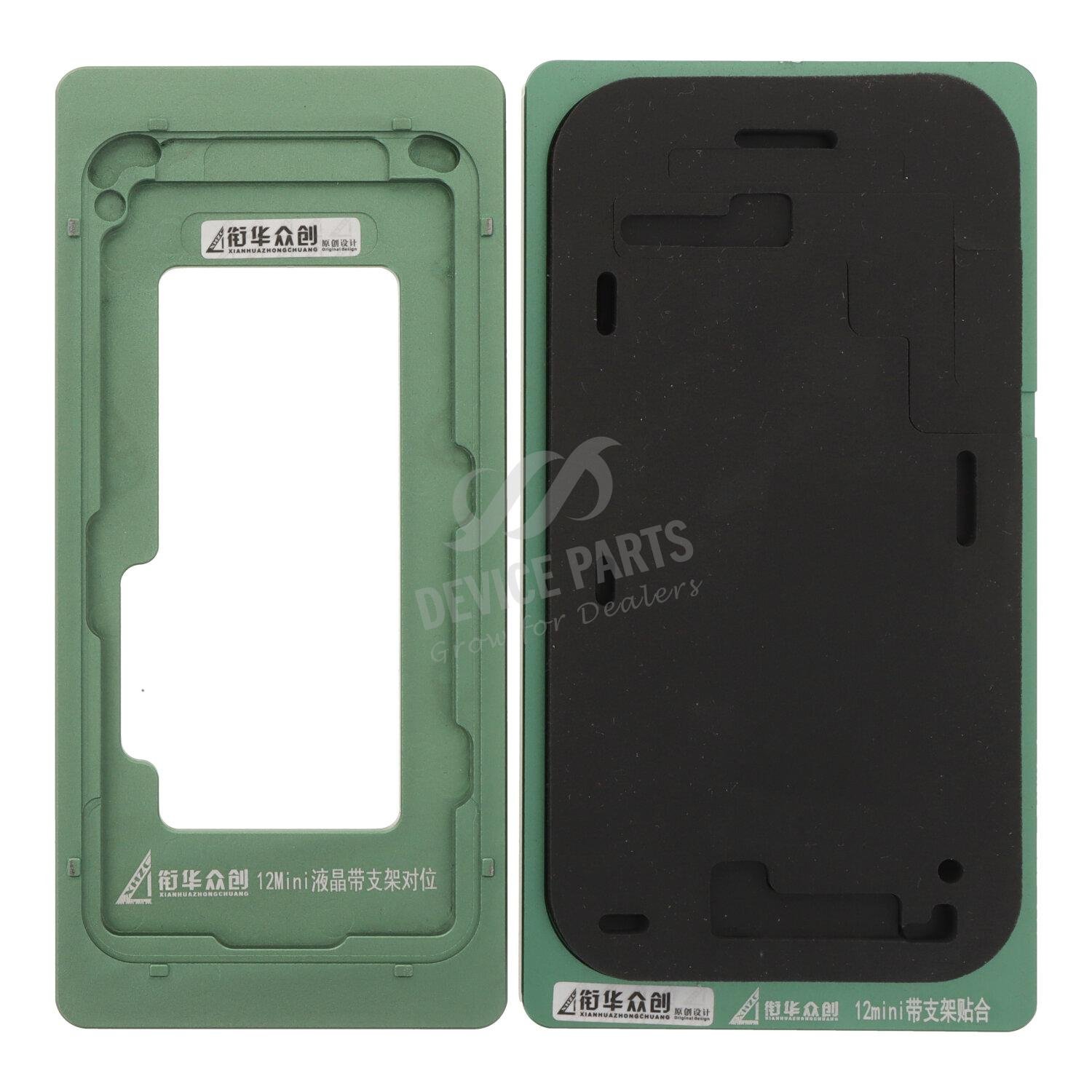 as144931_2506052879_1.jpg XHZC LCD Display Glass with Bracket Position Aligning Lamination Mould for iPhone 12 Mini 2pcs in one set - Image 1