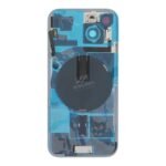 Battery Door + Back Camera Lens and Bezel with Magnetism Ring+Metal Plate+Wireless Charger Chip+Flash Light for iPhone 15 Green HQ - Image 2