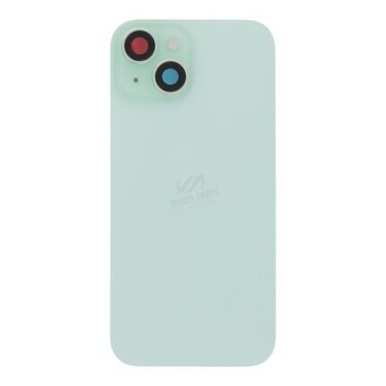 Battery Door + Back Camera Lens and Bezel with Magnetism Ring+Metal Plate+Wireless Charger Chip+Flash Light for iPhone 15 Green HQ