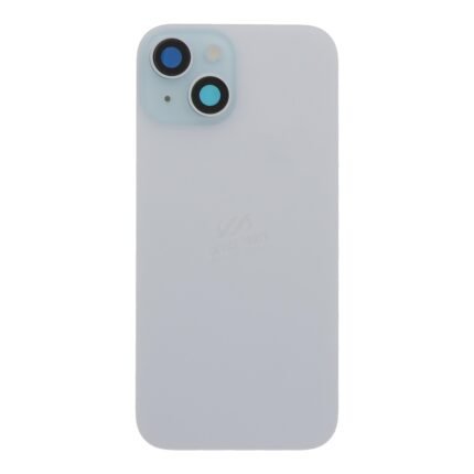 Battery Door + Back Camera Lens and Bezel with Magnetism Ring+Metal Plate+Wireless Charger Chip+Flash Light for iPhone 15 Blue HQ