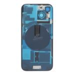 Battery Door + Back Camera Lens and Bezel with Magnetism Ring+Metal Plate+Wireless Charger Chip+Flash Light for iPhone 15 Blue HQ - Image 2