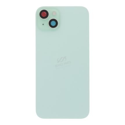 Battery Door + Back Camera Lens and Bezel with Magnetism Ring+Metal Plate+Wireless Charger Chip+Flash Light for iPhone 15 Plus Green HQ