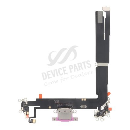 Charging Port Flex Cable for iPhone 16 Plus Pink HQ