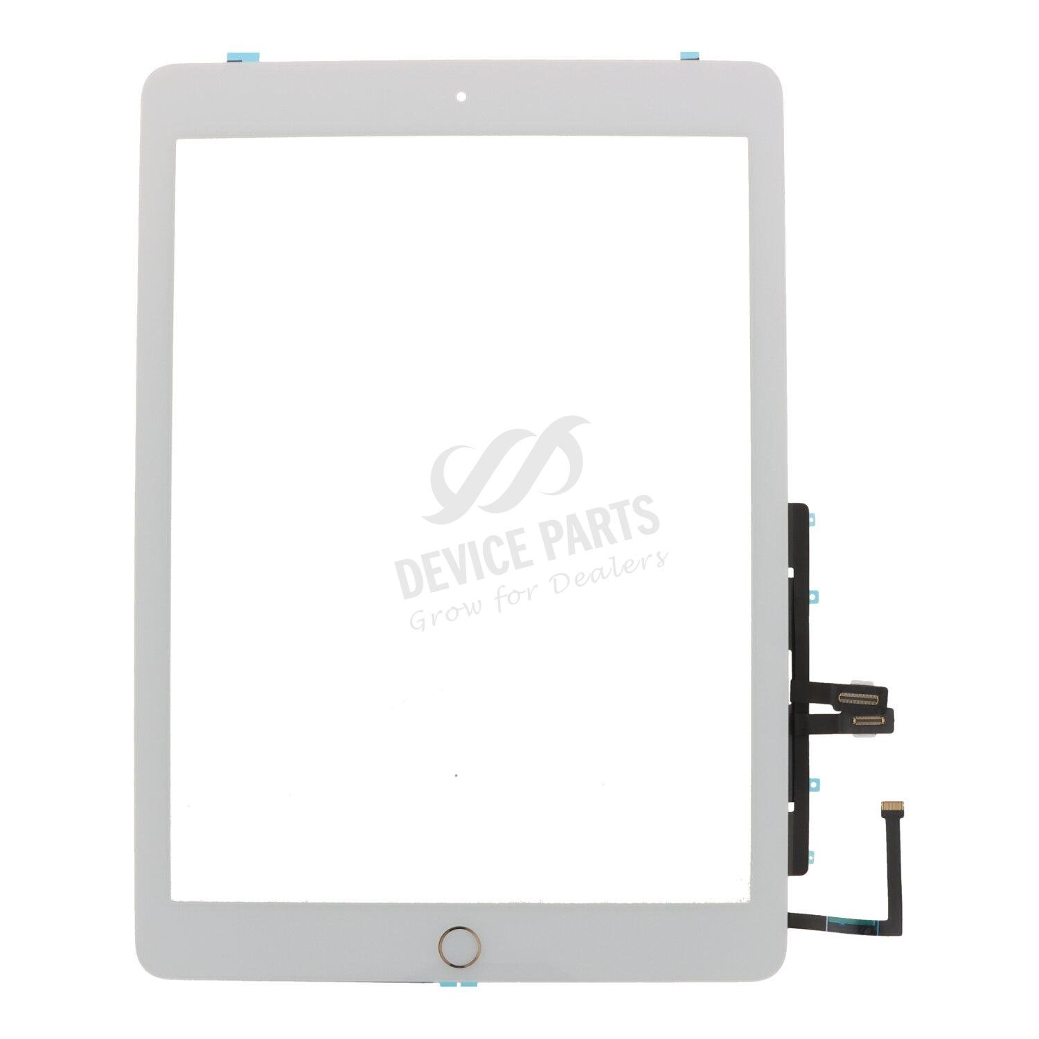 as154018_2411119009_1.jpg Touch Screen + Touch Screen Adhesive with Gold Fingerprint Sensor Flex Cable for iPad 9.7 2018(iPad 6th) White OEM - Image 1