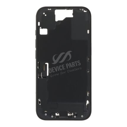 Middle Frame Assembly with Side Buttons + SIM Card Tray for iPhone 16 European Version Black OEM