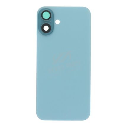 Battery Door + Back Camera Lens and Bezel with Magnetism Ring+Metal Plate for iPhone 16 Plus Teal OEM