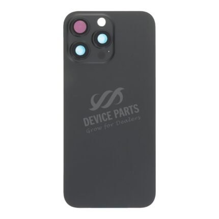 Battery Door + Back Camera Lens and Bezel with Magnetism Ring+Metal Plate for iPhone 16 Pro Max Black Titanium OEM