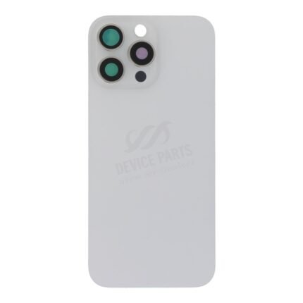 Battery Door + Back Camera Lens and Bezel with Magnetism Ring+Metal Plate for iPhone 16 Pro Max White Titanium HQ