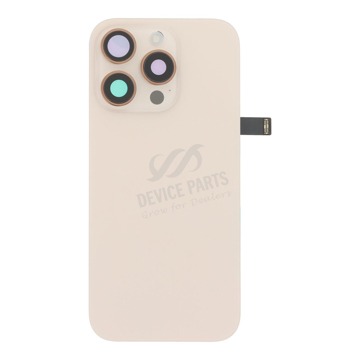 as159989_2502208398_1.jpg Battery Door + Back Camera Lens and Bezel with Magnetism Ring+Metal Plate+Wireless Charger Chip+Flash Light for iPhone 16 Pro Desert Titanium OEM - Image 1