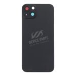 Battery Door + Back Camera Lens and Bezel with Magnetism Ring+Metal Plate for iPhone 15 Plus Black without Logo OEM