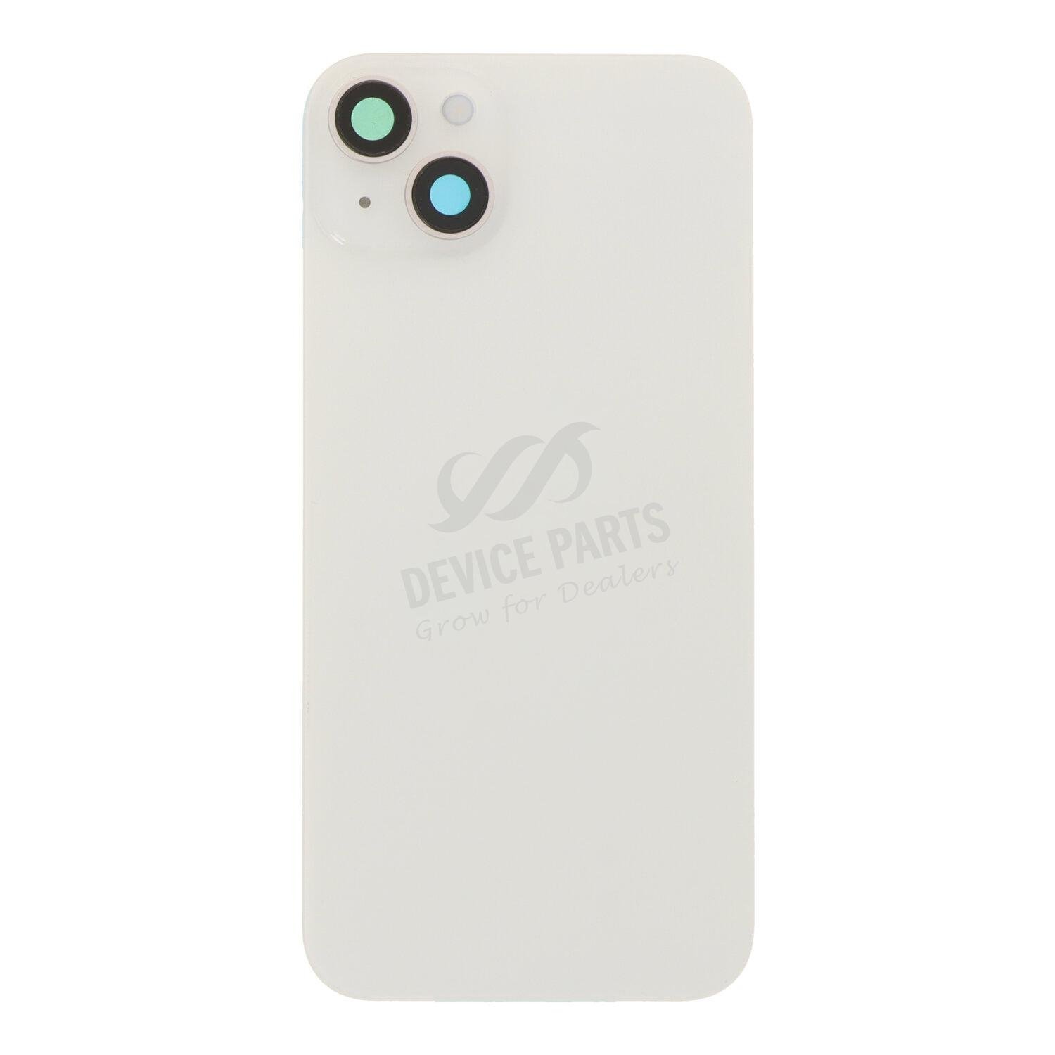 as166222_2505279213_1.jpg Battery Door + Back Camera Lens and Bezel with Magnetism Ring+Metal Plate+Wireless Charger Chip+Flash Light for iPhone 14 Plus White without Logo OEM - Image 1