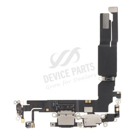 Charging Port Flex Cable with Charging Port Module for iPhone 16 Black Ori R