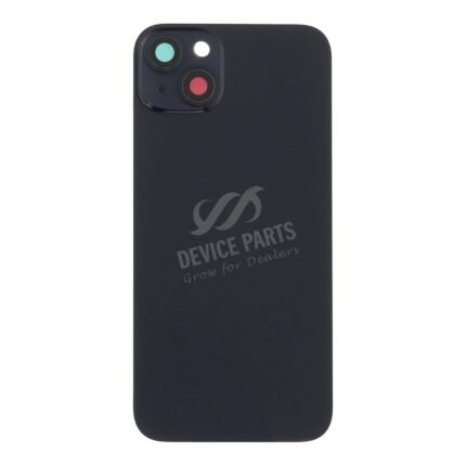 Battery Door + Back Camera Lens and Bezel with Magnetism Ring+Metal Plate for iPhone 14 Plus Black OEM