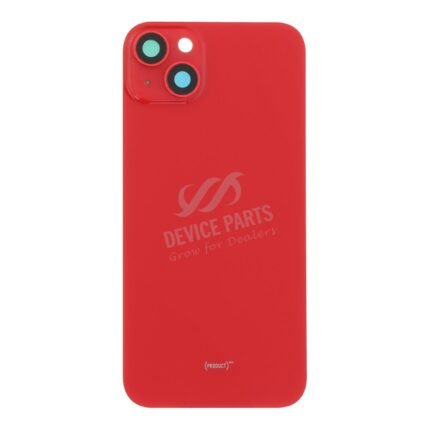 Battery Door + Back Camera Lens and Bezel with Magnetism Ring+Metal Plate for iPhone 14 Plus Red OEM